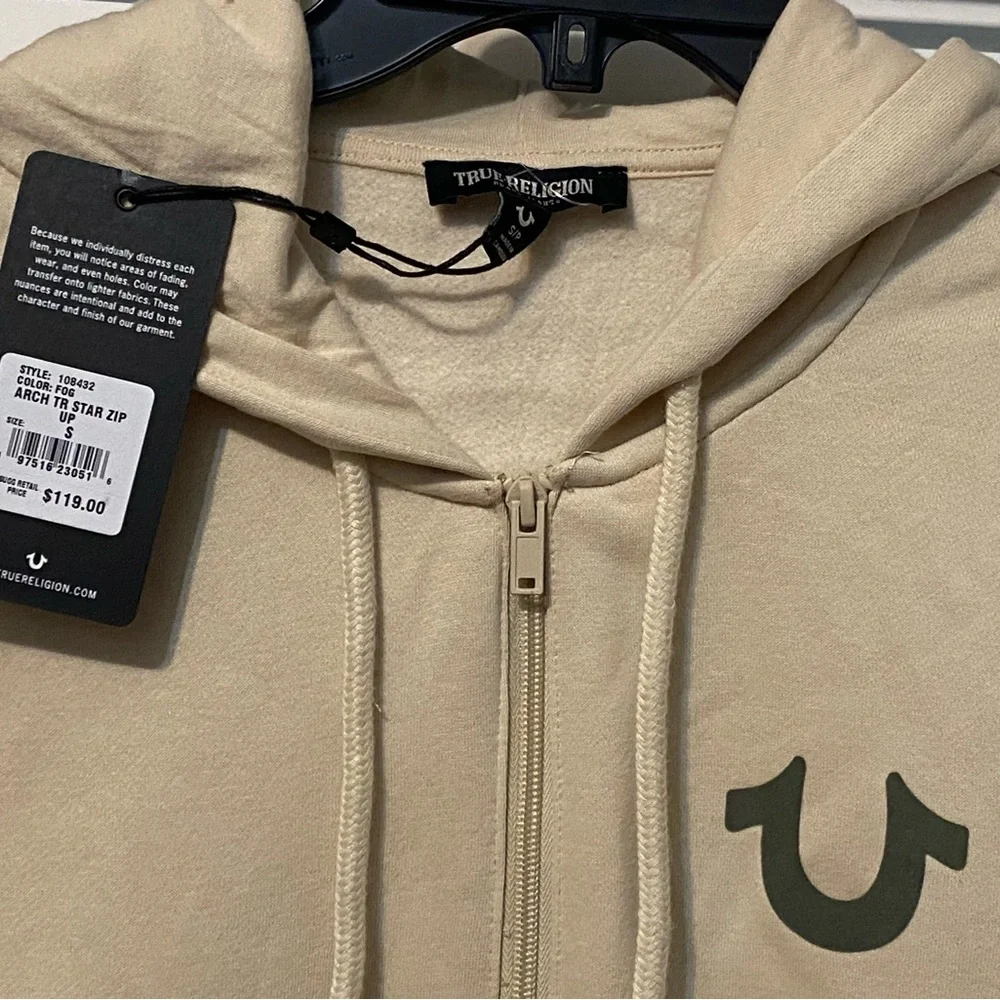 True Religion Men's Buddha Logo Zip Hoodie Sweatshirt - Picture 4 of 4